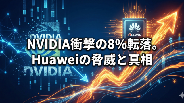 NVIDIAシェア8%転落とHuawei Ascend 910Cの台頭｜青とオレンジの対比チャート